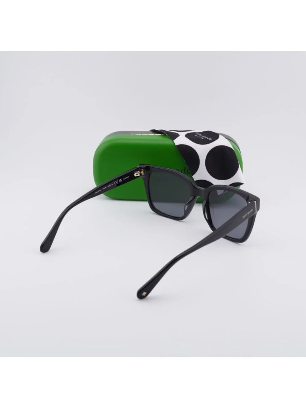 Kate Spade HARLOW/G/S 02M2 M9 Sunglasses Black Square Frame, Grey Polarized Lens